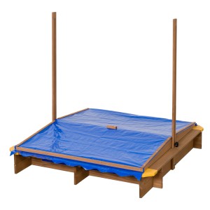 Swing King Piaskownica Ibiza z niebieską plandeką, 120x120 cm, z drewna FSC®.