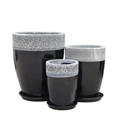 Donice Toledo Black Atlantis z podstawką komplet 3 szt.