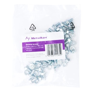 Elementy mocujące: Śruby i nakrętki M6 w woreczku do regałów.