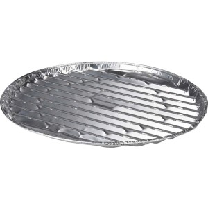 Akcesoria do grilla: Okrągła aluminiowa taca do grillowania z rusztem.