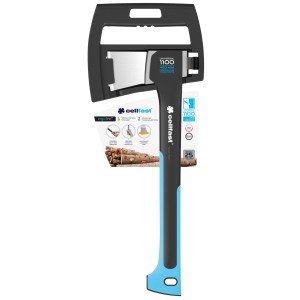Siekiera Cellfast Universal 1100 z niebieskim uchwytem. Idealna do rąbania drewna.