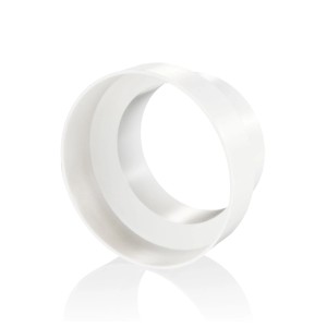 Biały łącznik kanałowy t.b.t. do systemów wentylacyjnych.