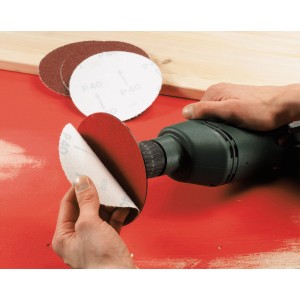 Talerz szlifierski LUX 125 mm z papierem ściernym na wiertarce. Akcesoria do wiertarek.