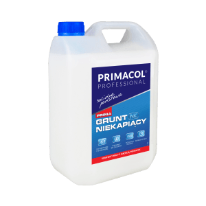 PRIMACOL głęboko penetrujący grunt, biały pojemnik z niebieską pokrywką.