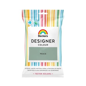 Próbka koloru 'Peace' Beckers Designer Colour. Kolorowa farba do ścian do testowania.