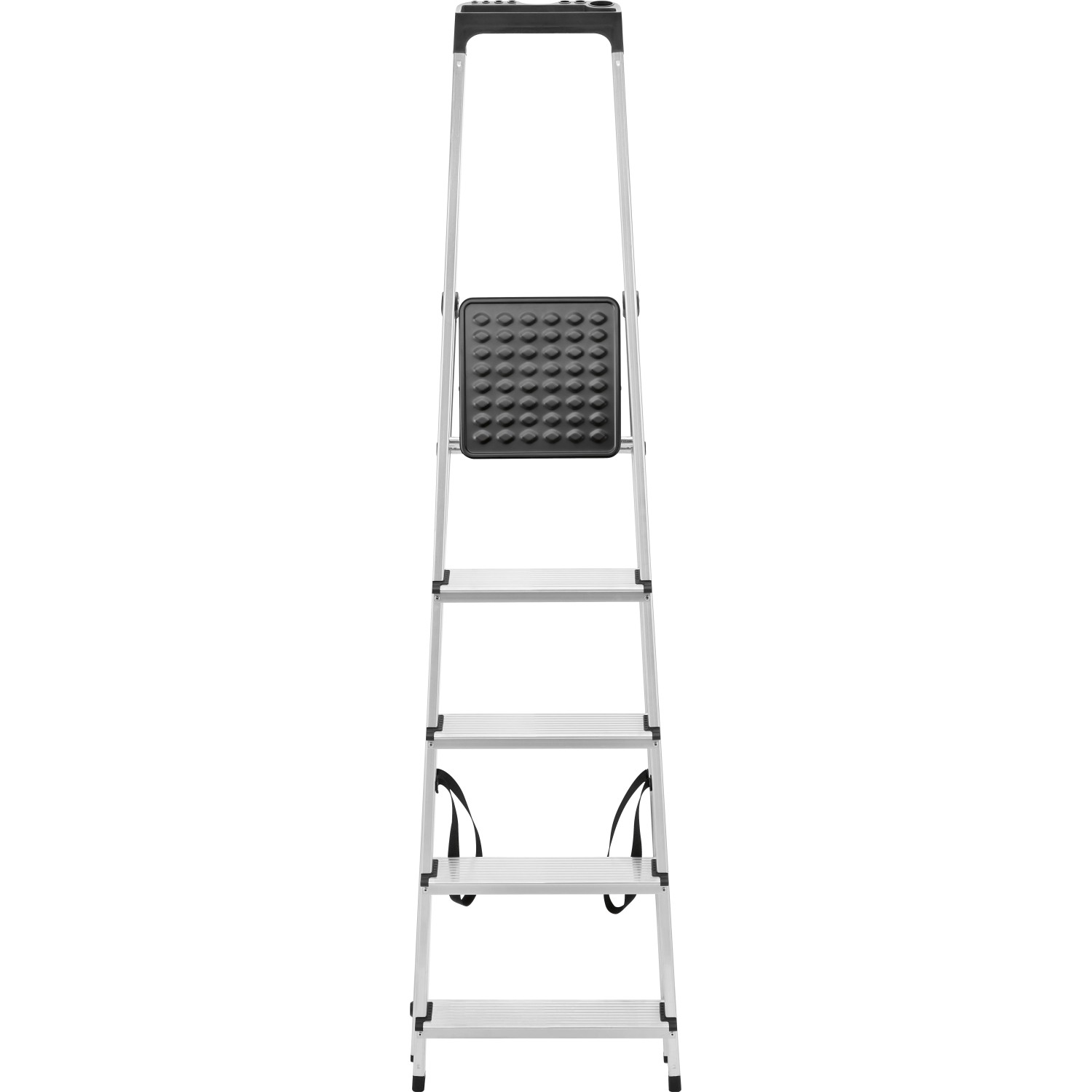 5-stopniowa aluminiowa drabina domowa o wysokości roboczej 297 cm i nośności 150 kg.