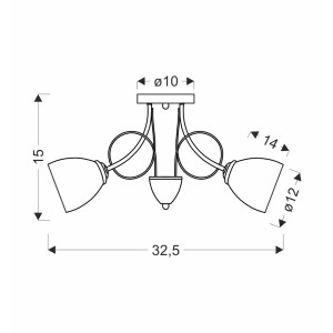 Candellux Lampa sufitowa ELOTTE 3xE27 40W biel+chrom