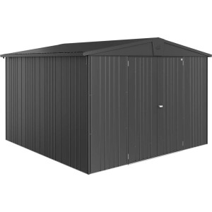 Metalowy domek ogrodowy Biohort Europa, ciemnoszary metalik, powierzchnia 8,9 m².