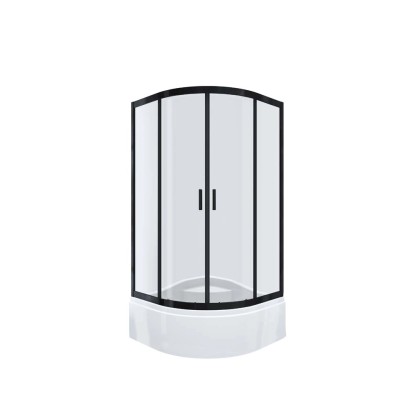KABI Kabina prysznicowa Ideal 80 czarny mat z wysokim brodzikiem