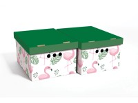 Erkar-Opakowania Pudełka A4 Flaming zielone 32 cm x 25 cm x 18 cm