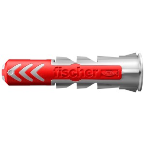 Kołek Fischer Duopower 10x50 K NV, czerwono-szary, do bezpiecznego mocowania w różnych materiałach.