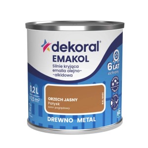 Dekoral Emakol Strong emalia do drewna i metalu orzech jasny 200 ml