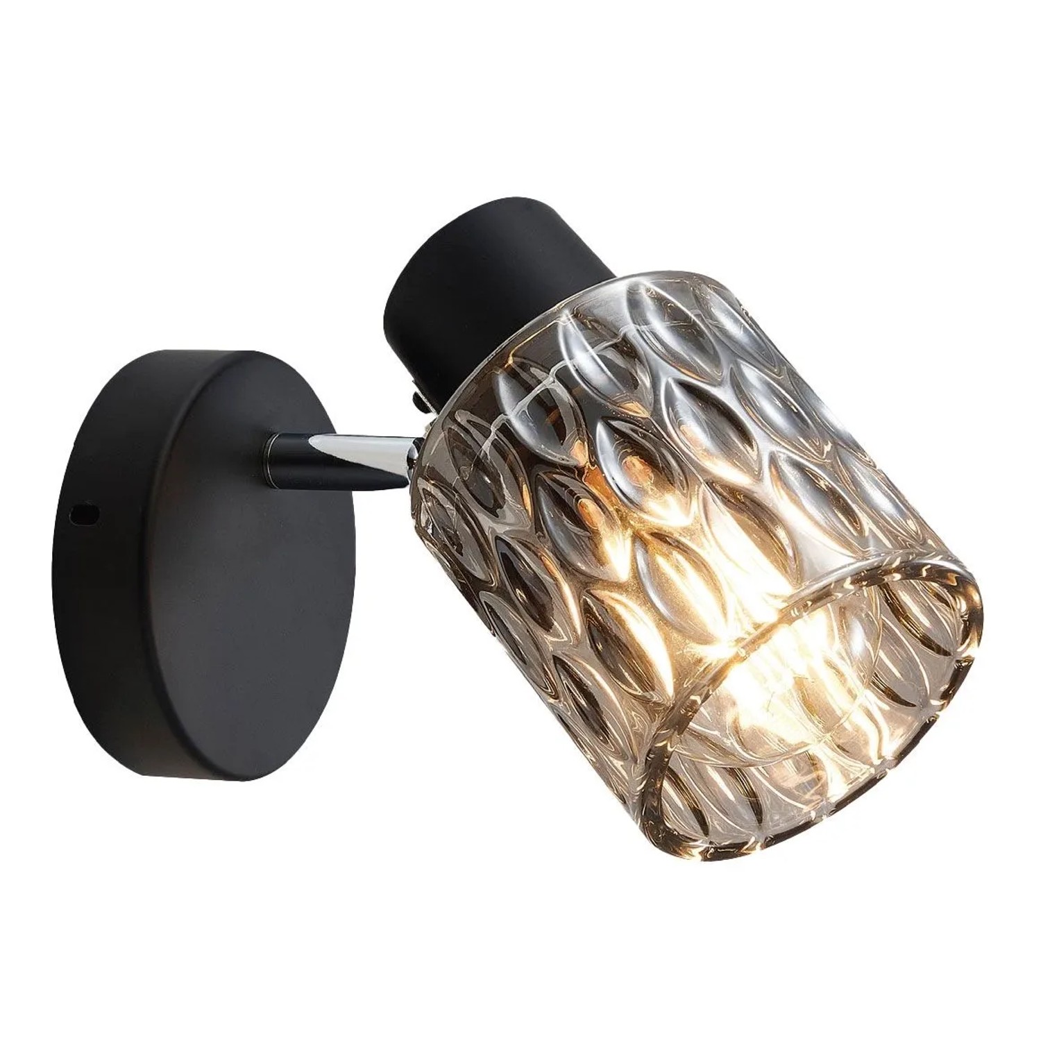 Candellux kinkiet BILL czarny 1xE27 40W klosz dymiony