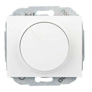 Biały ściemniacz światła do montażu na ścianie.