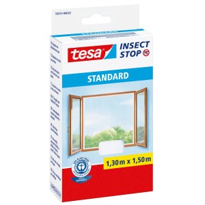 Opakowanie moskitiery Tesa Insect Stop Standard 150x130cm w kolorze białym z rzepem.