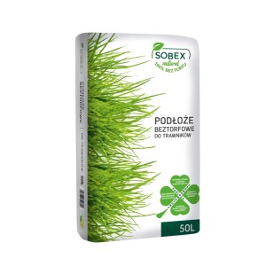 Worek ziemi bez torfu do trawników Sobex, 50L.
