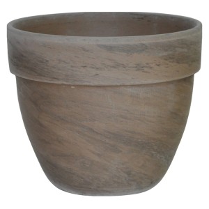 Donica Levante w kolorze bazaltu, Ø 26 cm, terakota do ogrodu i na balkon.