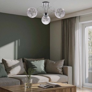 Candellux Lampa sufitowa MIROX 3xE27 40W chrom-grafit