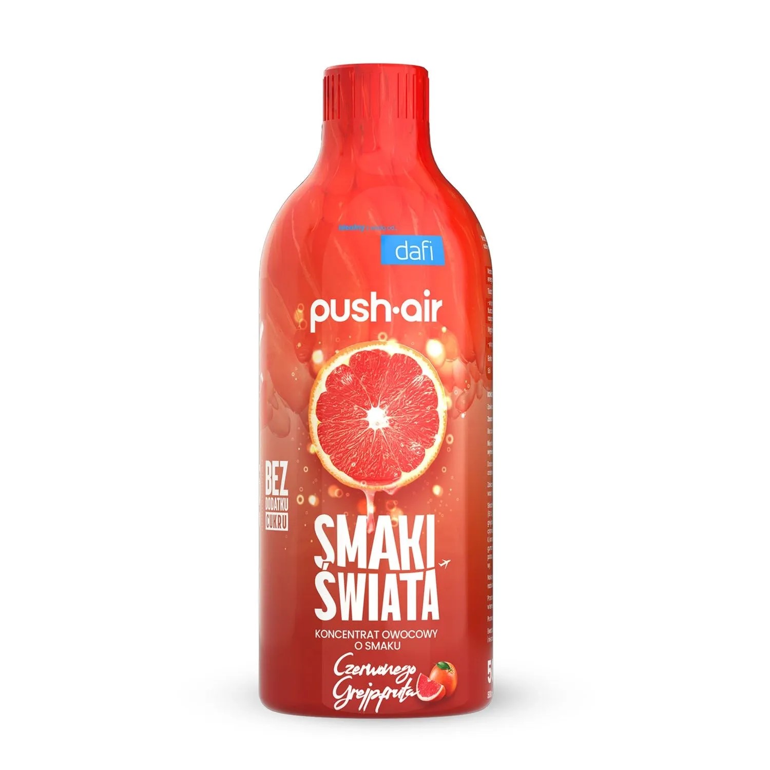 Dafi Koncentrat napoju do saturatora PushAir o smaku Czerwony Grejpfrut 500 ml