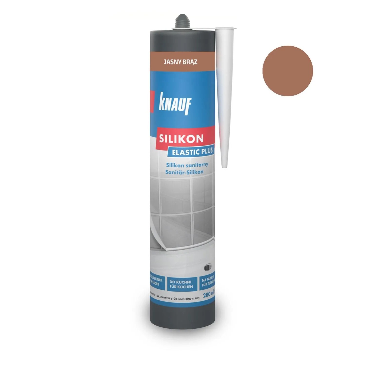 Knauf Silikon sanitarny jasny brąz 280 ml
