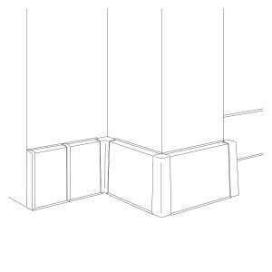 Ilustracja listew przypodłogowych t.b.t. na ścianie.