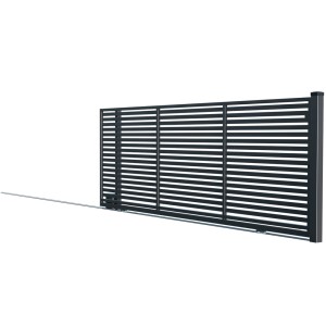 Metalowa brama przesuwna, nowoczesna i solidna do wjazdu na posesję.