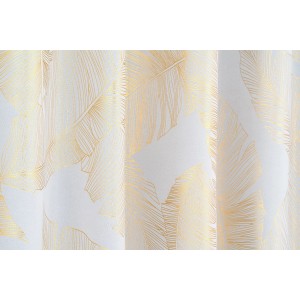 Zasłona t.b.t. ze złotym wzorem liści do salonu i sypialni.