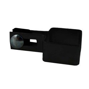 Czarne akcesorium t.b.t. do płotów i ogrodzeń.