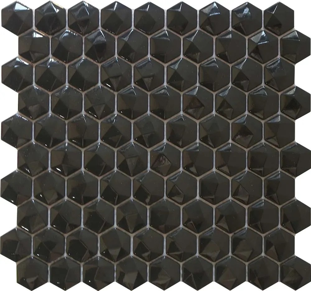 Mozaika szklana DIAMOND czarna 28,2 cm x 29,3 cm