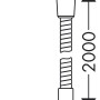 Wąż prysznicowy Hansgrohe Metaflex, 200 cm, chrom, z wymiarami.