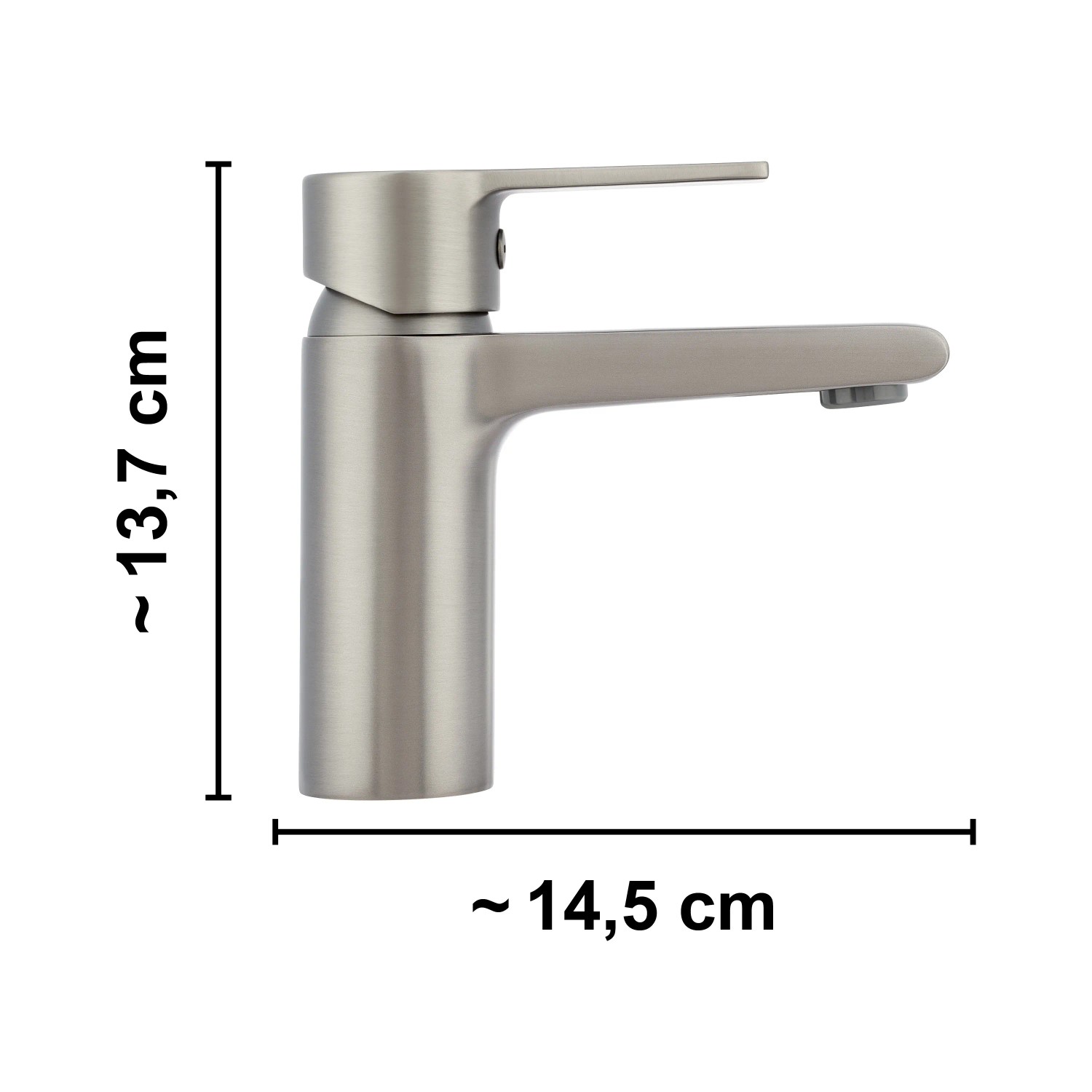 Bateria umywalkowa jednouchwytowa Bisenzio, kolor Gunmetal, szczotkowana.