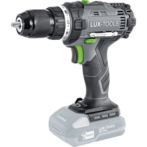 Wiertarko-wkrętarka akumulatorowa LUX A-BS-20 z 1 PowerSystem z szybkozaciskowym uchwytem wiertarskim i uchwytem na bity.