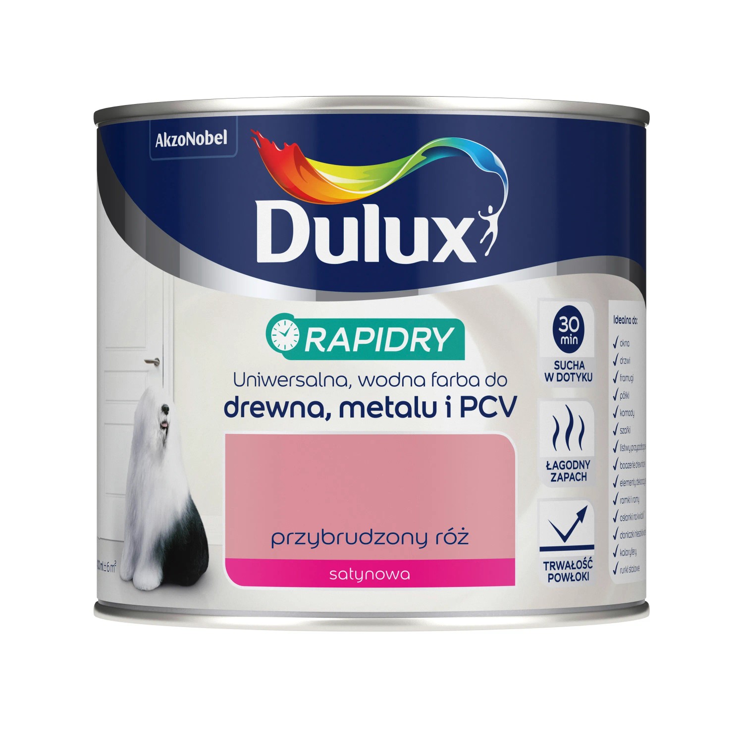 Dulux Farba akrylowa Rapidry przybrudzony róż 400 mlOBI Logo