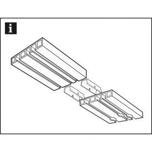 Łącznik szyny Gardinia, 2 szt., biały, do łączenia szyn karniszowych.
