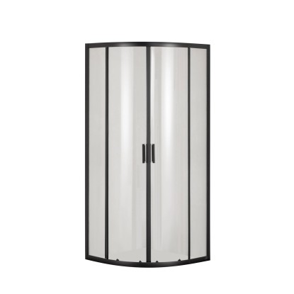 Kabina półokrągła Luftiga 80 czarna bez brodzika 80x80x185