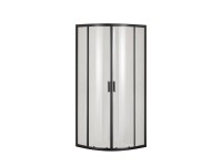 Kabina półokrągła Luftiga 80 czarna bez brodzika 80x80x185