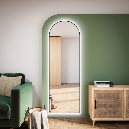 Lustro LED Pastille Cut Czarne Zimne 140x80