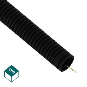 Czarny t.b.t. Peszle z żebrowaną powierzchnią i drutem w środku.