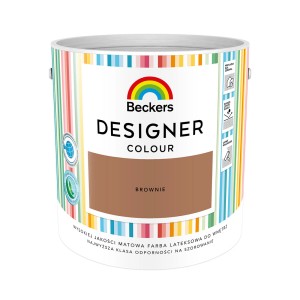 Wiadro z farbą Beckers Designer Colour, odcień Brownie, do ścian wewnętrznych.