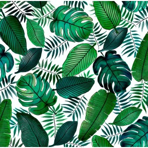 d-c-table Obrus ceratowy Manhattan Java, 140x100cm z tropikalnymi liśćmi.