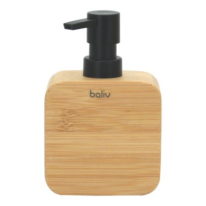 Baliv Dozownik na mydło czarno-bambusowy