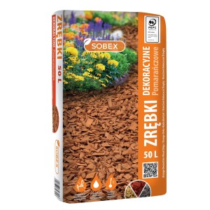 Zrębki dekoracyjne pomarańczowe - 50 l