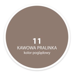 Próbka koloru farby do ścian t.b.t., odcień Kawowa Pralinka (nr 11).