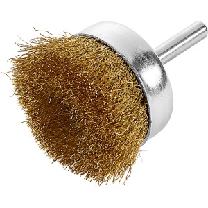 Szczotka garnkowa mosiężna LUX, Ø 50 mm, do wiertarki, do czyszczenia i usuwania farby.