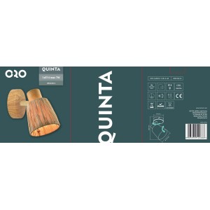 ORO Quinta Spoty kinkiet ścienny z drewna i tkaniny, kolor naturalny