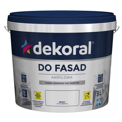 Farba elewacyjna Dekoral Polinit do fasad 3 l biała