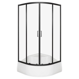 Kabina półokrągła Aruba chrom 5mm 200x80x80