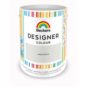 Wiadro z farbą Beckers Designer Colour Innocence, jasna farba do ścian wewnętrznych.