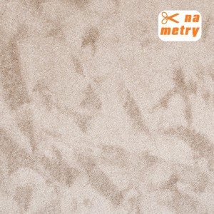 Beżowa wykładzina dywanowa na metry z delikatnym wzorem.