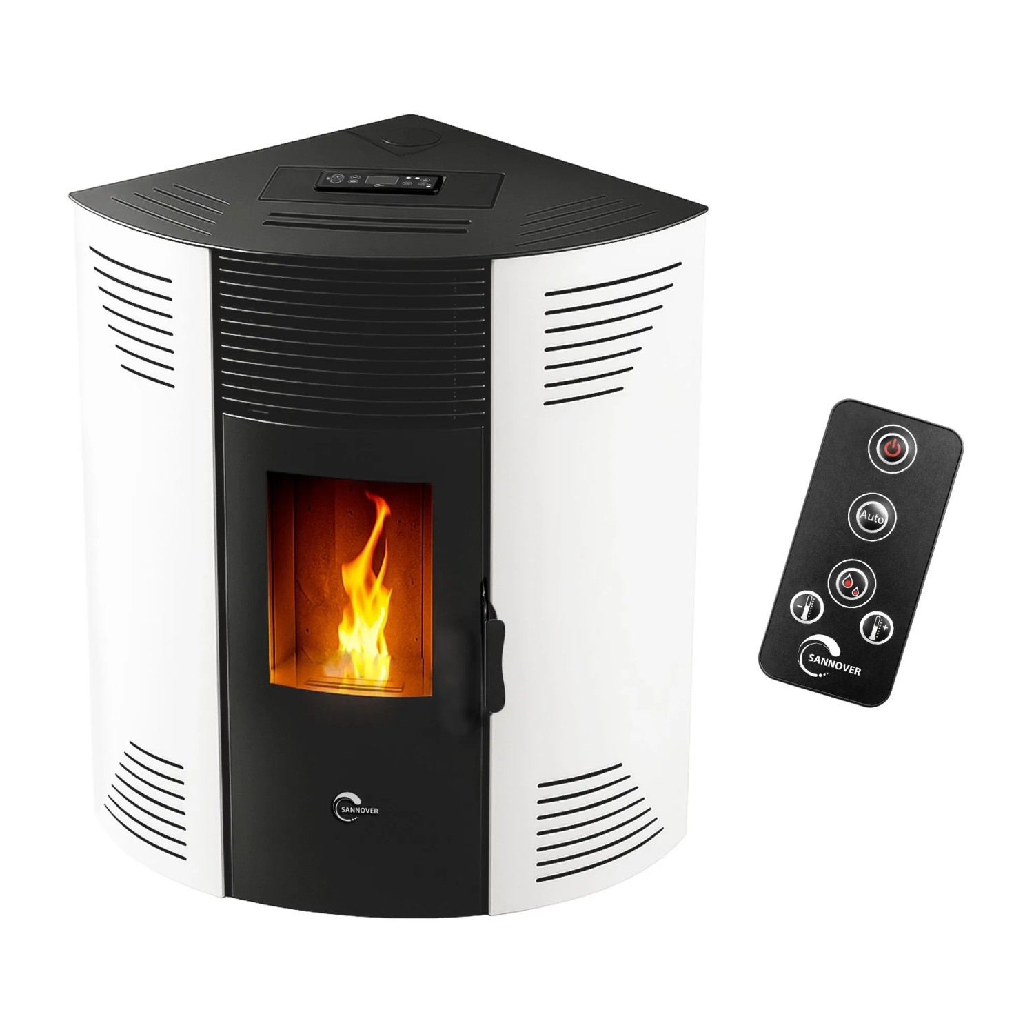 Sannover Piec na Pellet Narożny Iseos 12,2 kW Biały